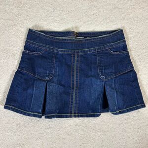 Y2K Preppy Metro Pleated Denim Skirt